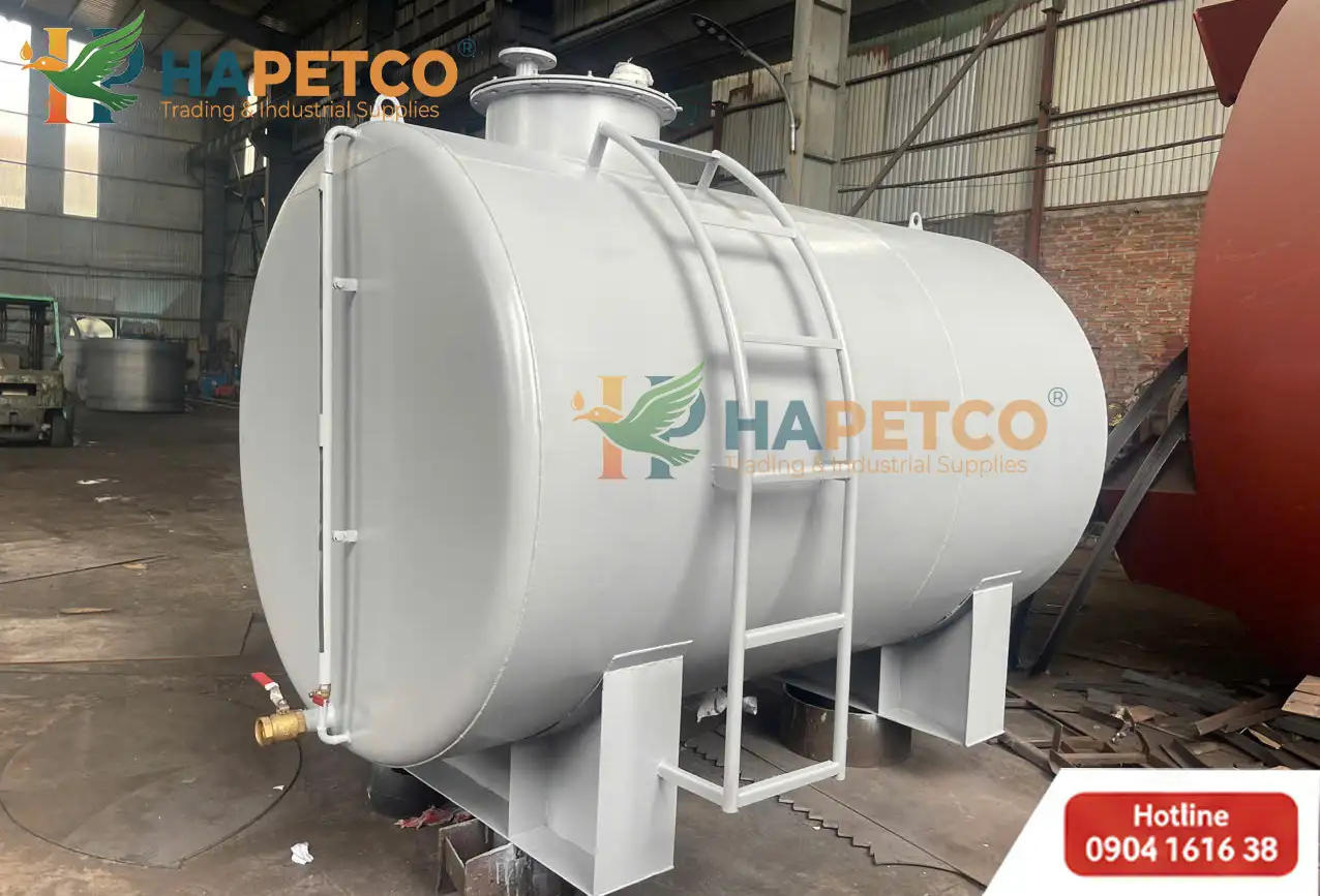 Hình ảnh: Bồn chứa xăng dầu trụ ngang có chân đế đặt nổi Bồn chứa xăng dầu có chân đế đặt nổi