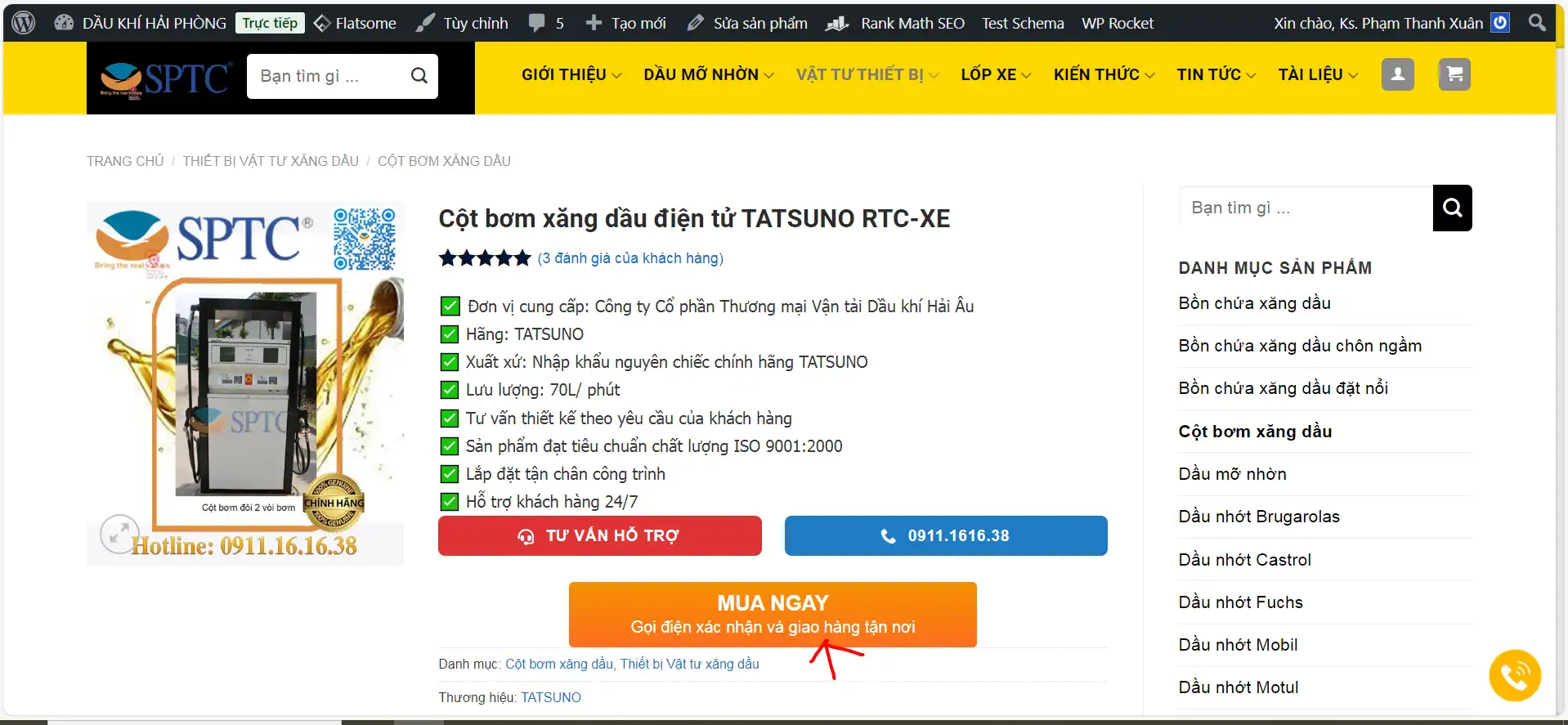 Đặt hàng "MUA NGAY" trên website www.daukhihaiphong.com